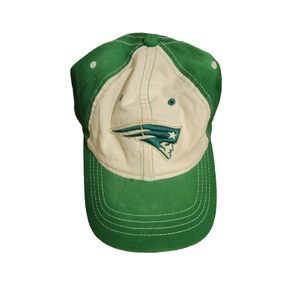 (L/XL) Vintage New England Patriots Green Elastic Dad Cap